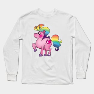 rainbow unicorn cartoon Long Sleeve T-Shirt